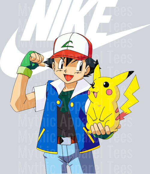 Ash Ketchum Pokemon JUST DO IT DTF Nike Transfers