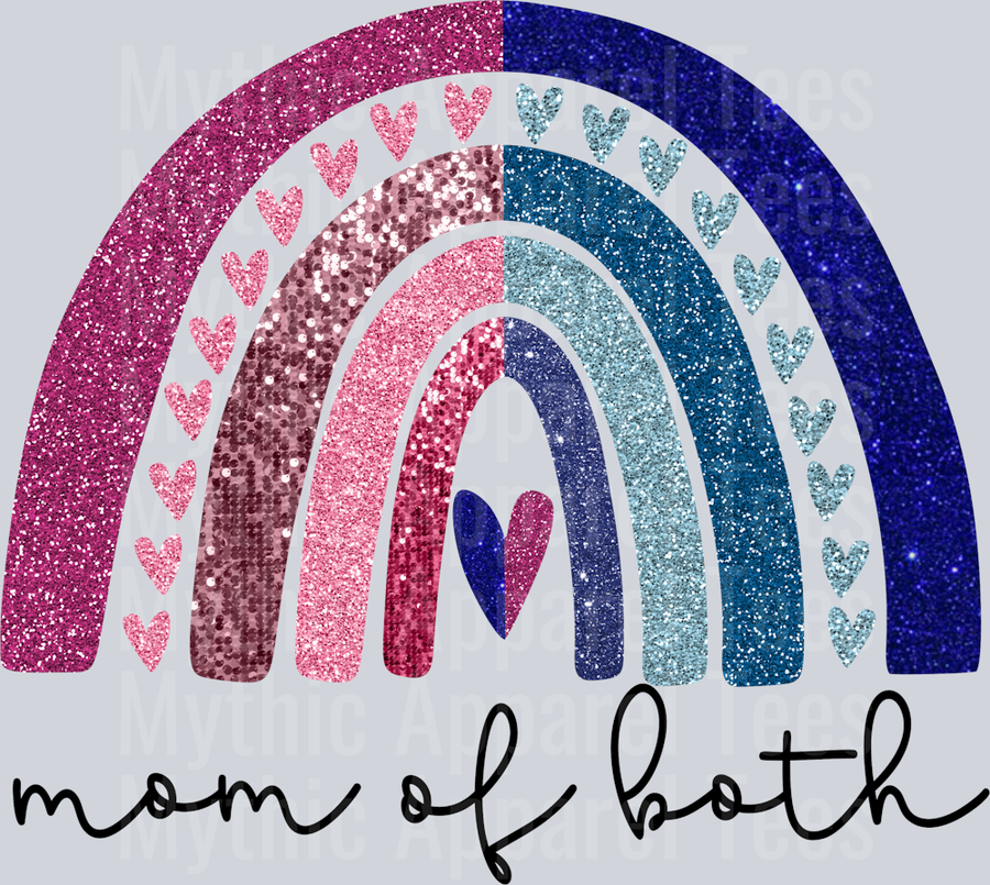 Rainbow Glitter Mom Of Both DTF Mom Transfers