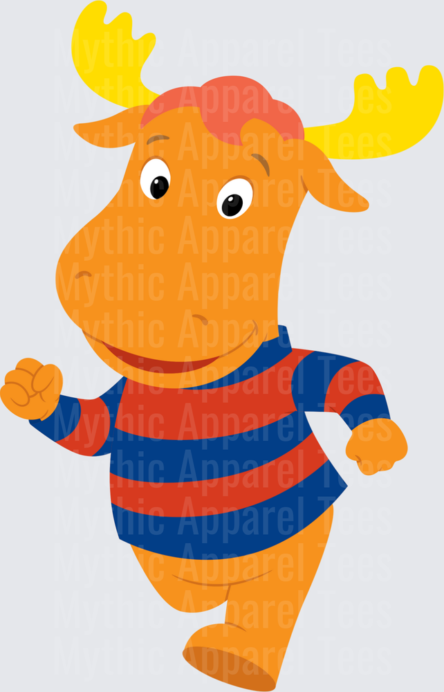 Tyrone the Moose Backyardigans Running Pose Red Blue Striped Shirt
