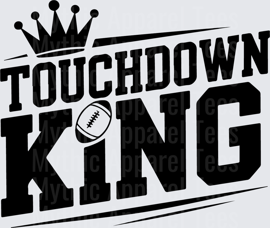 American Football Touchdown King Crown Bold Varsity Text