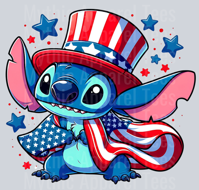 Stitch 4th Of July Patriotic 12 DTF Stitch 4th Of July Transfers