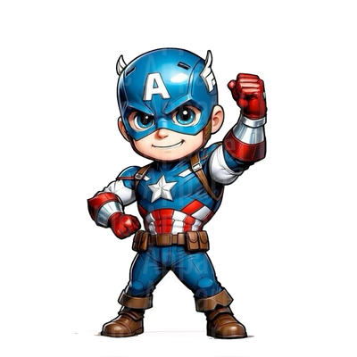 Marvel Super Heroes Chibi Captain America Fist Raised Pose
