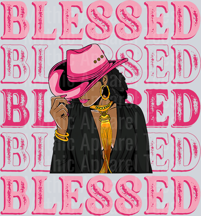 Blessed Repeating Cowgirl Religious DTF Western Transfers