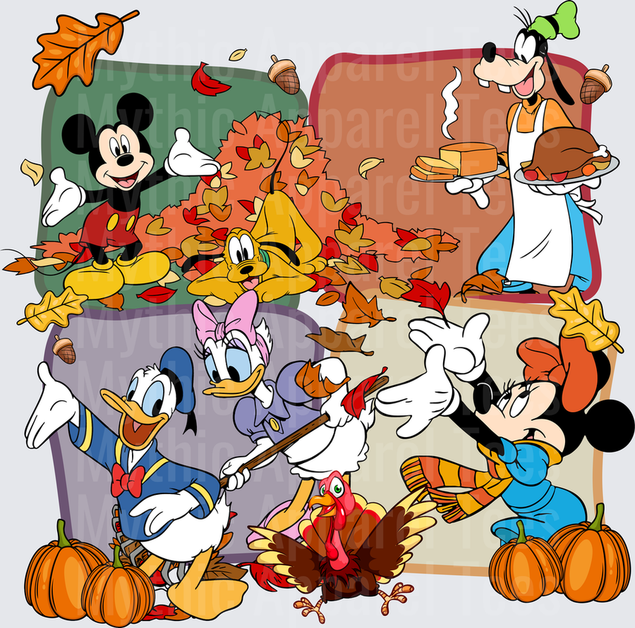 Disney Fall and Thanksgiving Mickey and Friends Autumn Harvest Celebration with Turkey and Pumpkins