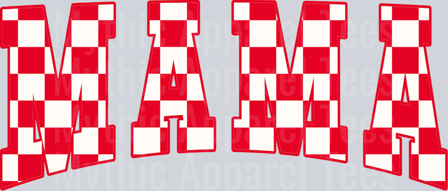 Checkered Mama Wavy Retro Funny Designs Valentines Day
