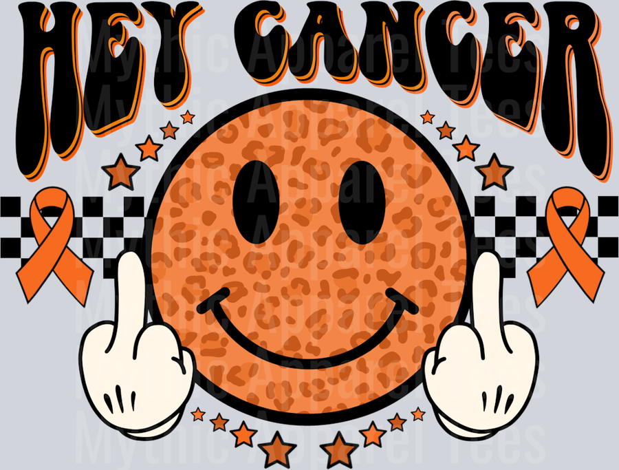 Hey Cancer two middle fingers Leukemia Cancer Awarenss