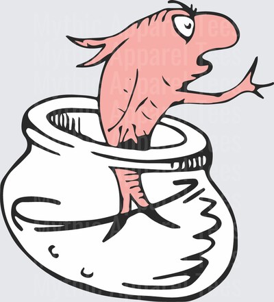 DR Seuss One Fish Two Fish Pink Fish In Glass Bowl