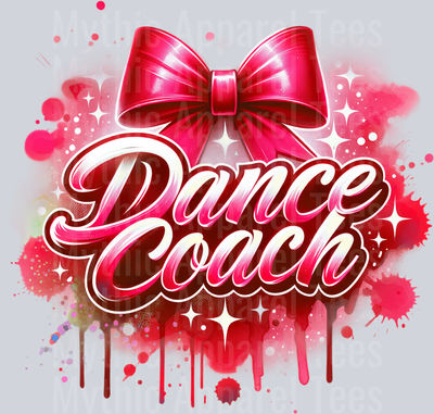Dance Coach Airbrushed Red DTF Dance Coach Transfers