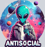 Antisocial Hipster Alien Coffee Transfers, Alien Transfers, Inspirational, Quirky Designs, Retro Style