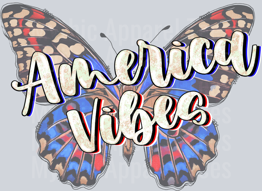 American Vibes Butterfly Patriotic