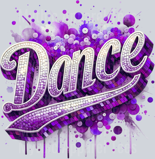0020 Dance Sequin Purple DTF Dance Swoosh Transfers