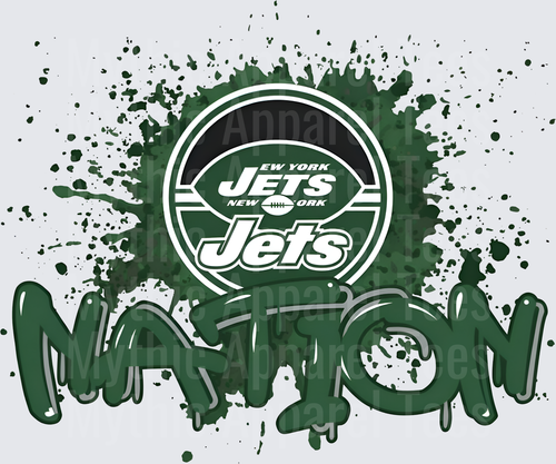 NFL Transfers New York Jets Logo with Green Paint Splatter Mom Design