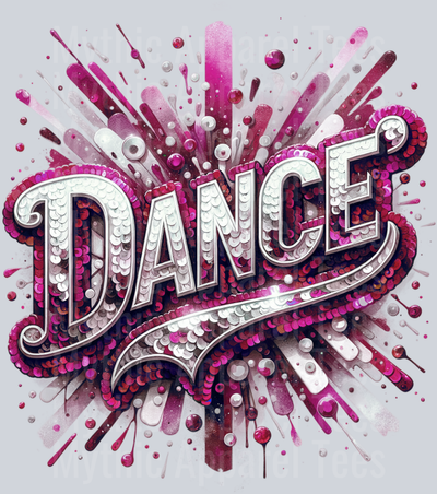 Sequin Dance 1 maroon DTF Dance Swoosh Transfers