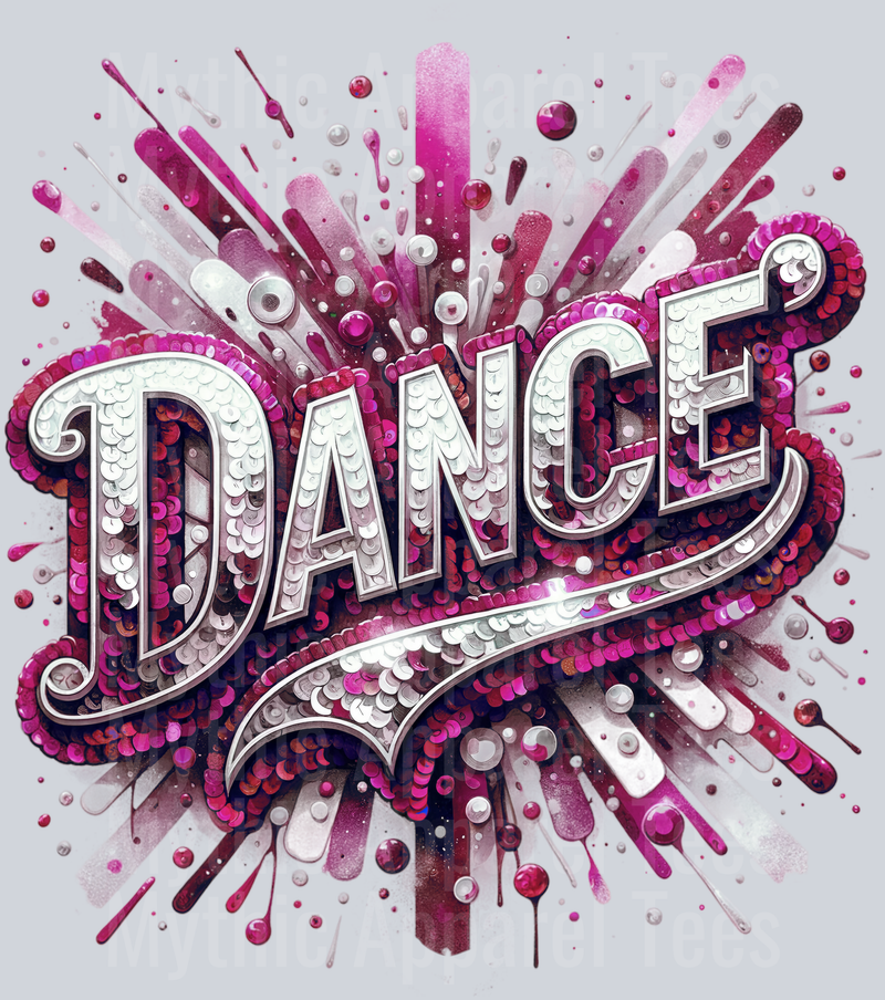 Sequin Dance 1 maroon DTF Dance Swoosh Transfers