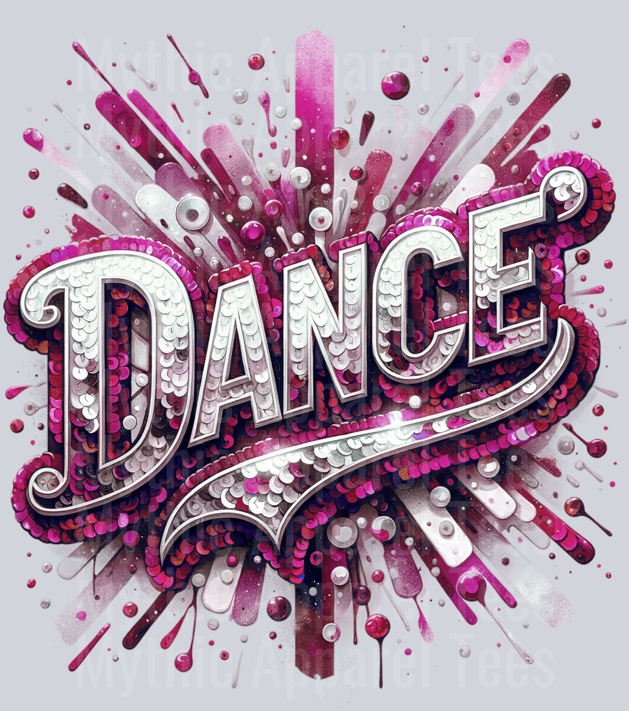 Sequin Dance 1 maroon DTF Dance Swoosh Transfers