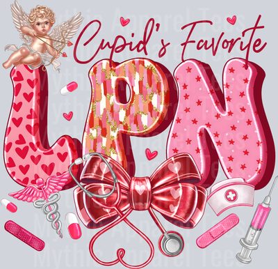 Cupids Favorite LPN Nurse DTF Valentines Day Transfers
