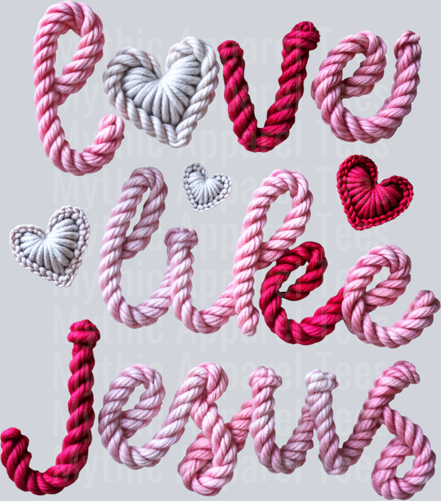 Love Like Jesus Faux Yarn Valentines Day