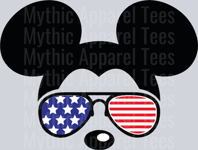 ear mickey American Flag Glasses DTF Patriotic Disney Transfers