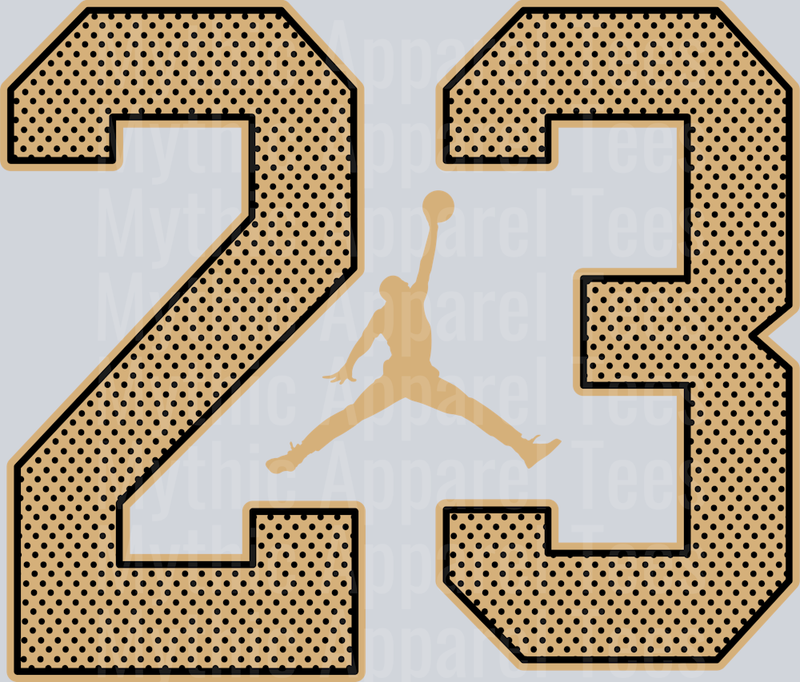 GOLD 23 GOAT Michael Jordan Chicago Bulls Jordans Nike DTF Michael Jordan Transfers