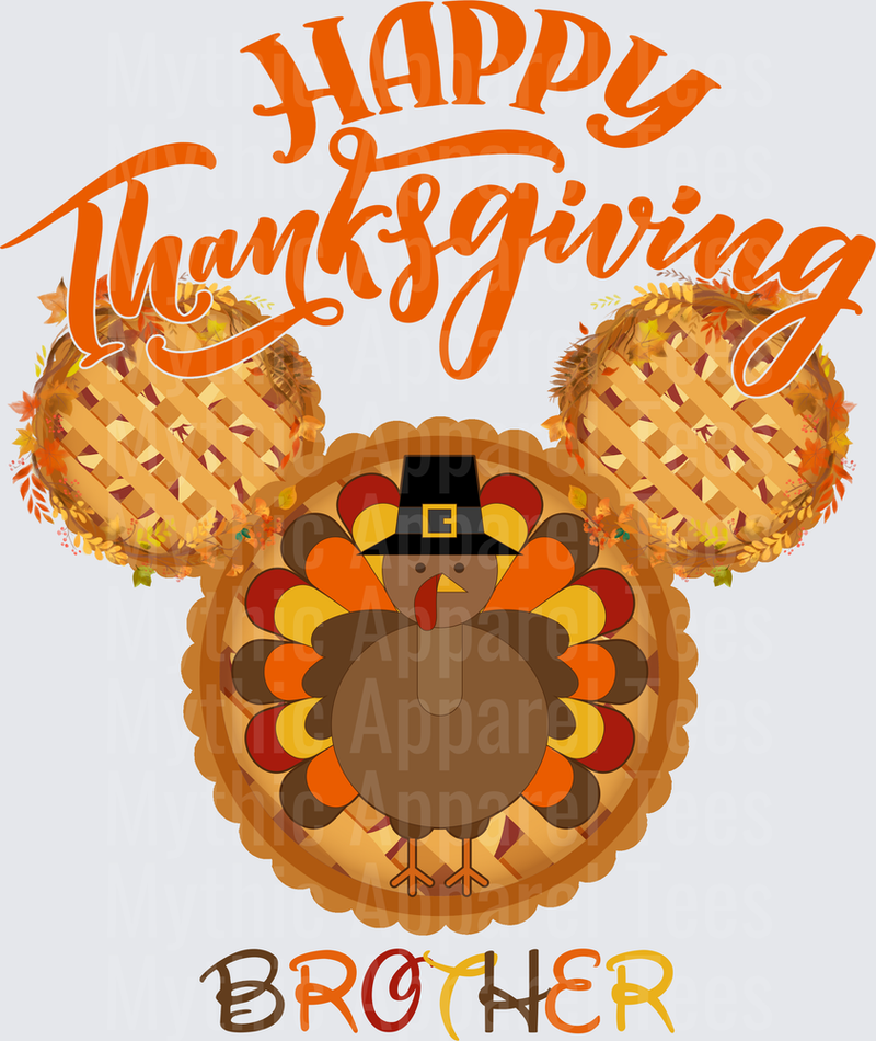 Disney Fall and Thanksgiving Mickey Mouse Ears Pilgrim Turkey Brother