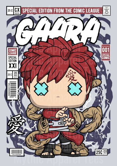 Naruto Gaara Comic Book Cover STYLE DTF Pop Culture Transfers
