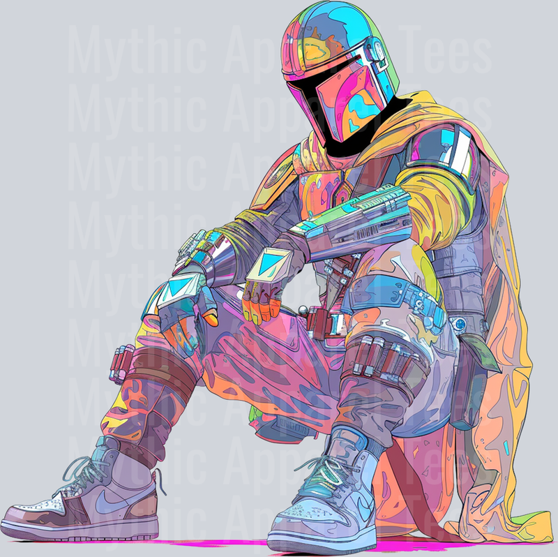 The Mandalorian Mando with Nike Shoes DTF Star Wars Transfers