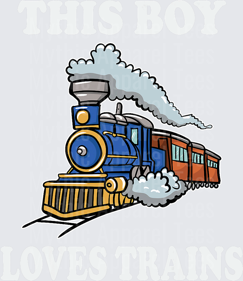 This Boy Loves Trains Gift Train Wagon Lover Gifts T-Shirt Small