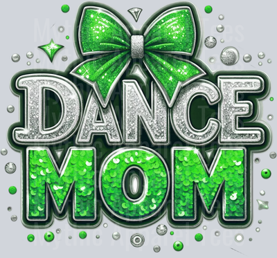 009 Dance Mom Sequins Green DTF Dance Mom Transfers