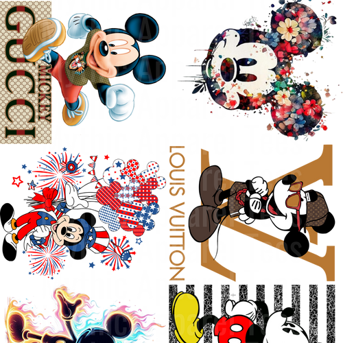 DISNEY MICKEY MOUSE GANG SHEET 10 FULL SIZE IMAGES