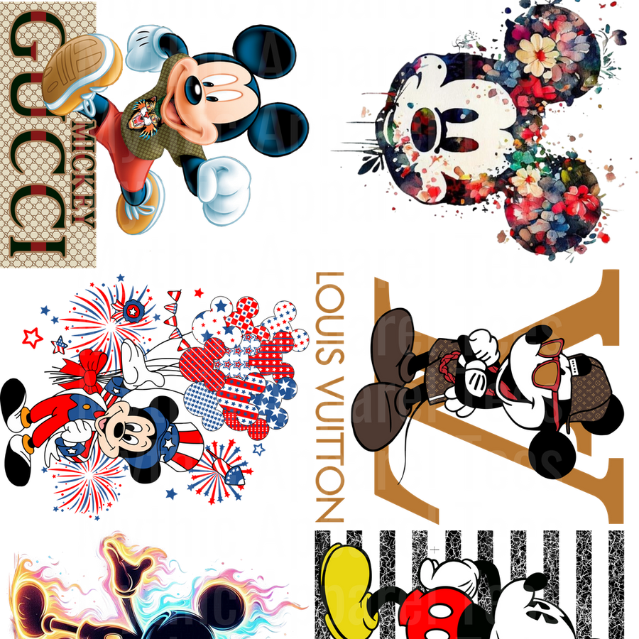 DISNEY MICKEY MOUSE GANG SHEET 10 FULL SIZE IMAGES