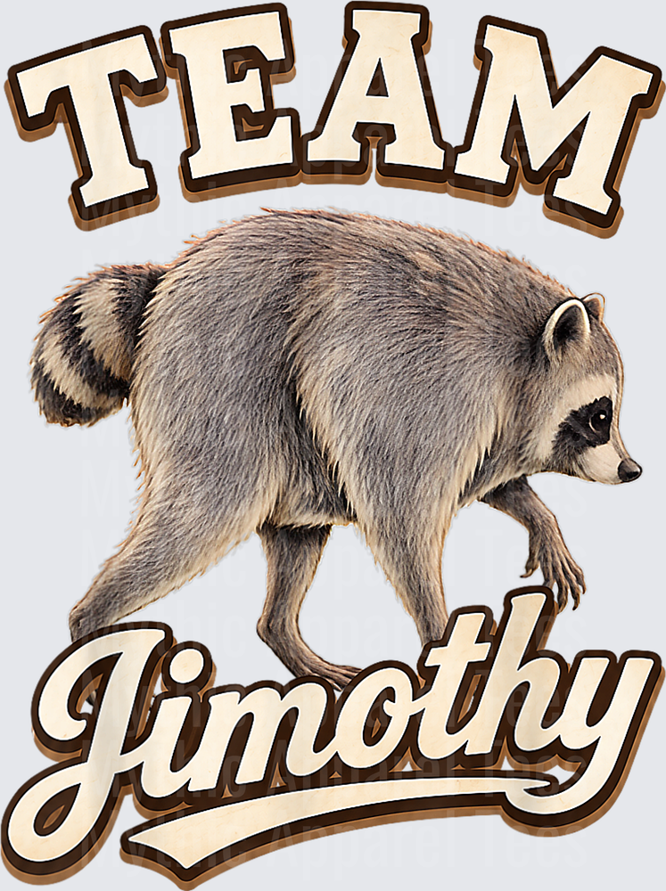 Jimothy Team Jimothy Raccoon Varsity Letter Design