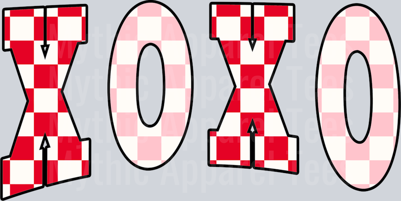 XOXO Wavy Retro Funny Designs Valentines Day