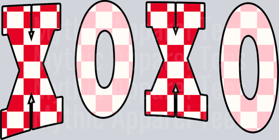 XOXO Wavy Retro Funny Designs Valentines Day