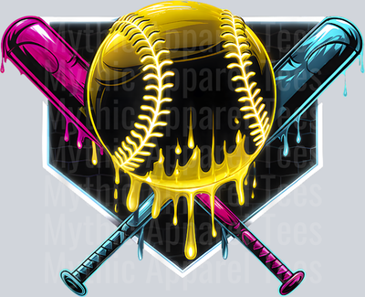 Respect The Drip Baseball Home Plate Ice Cream Drip DTF Baseball Transfers