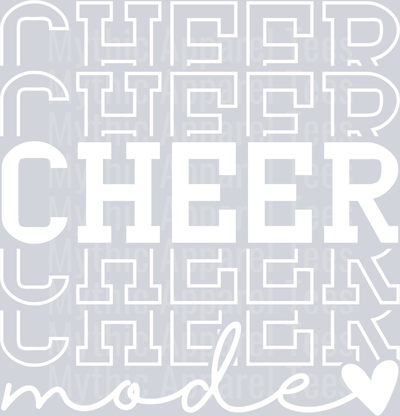 Cheer Mode Stacked White Varsity Letters Chearleader