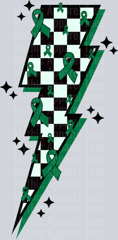 Lung Cancer Awareness Lightning Bolt Checkers