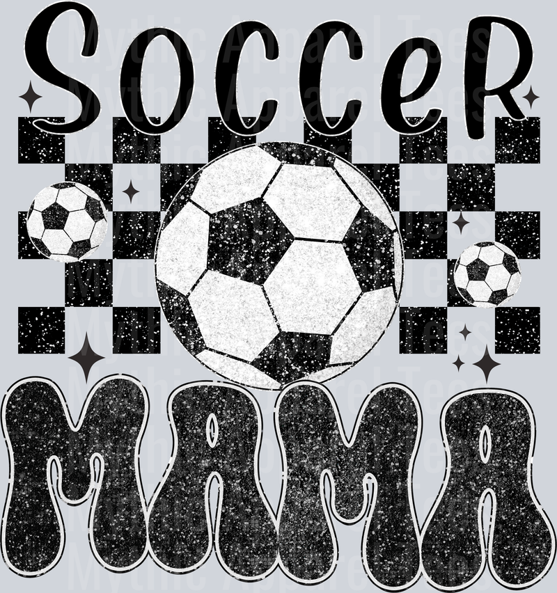 Soccer Momma Checker and Ball DTF Soccer Transfers