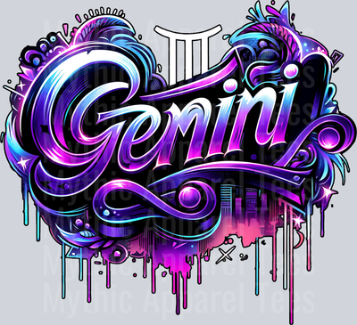 Gemini 2 Purple Sign DTF Zodiac Sign Transfers