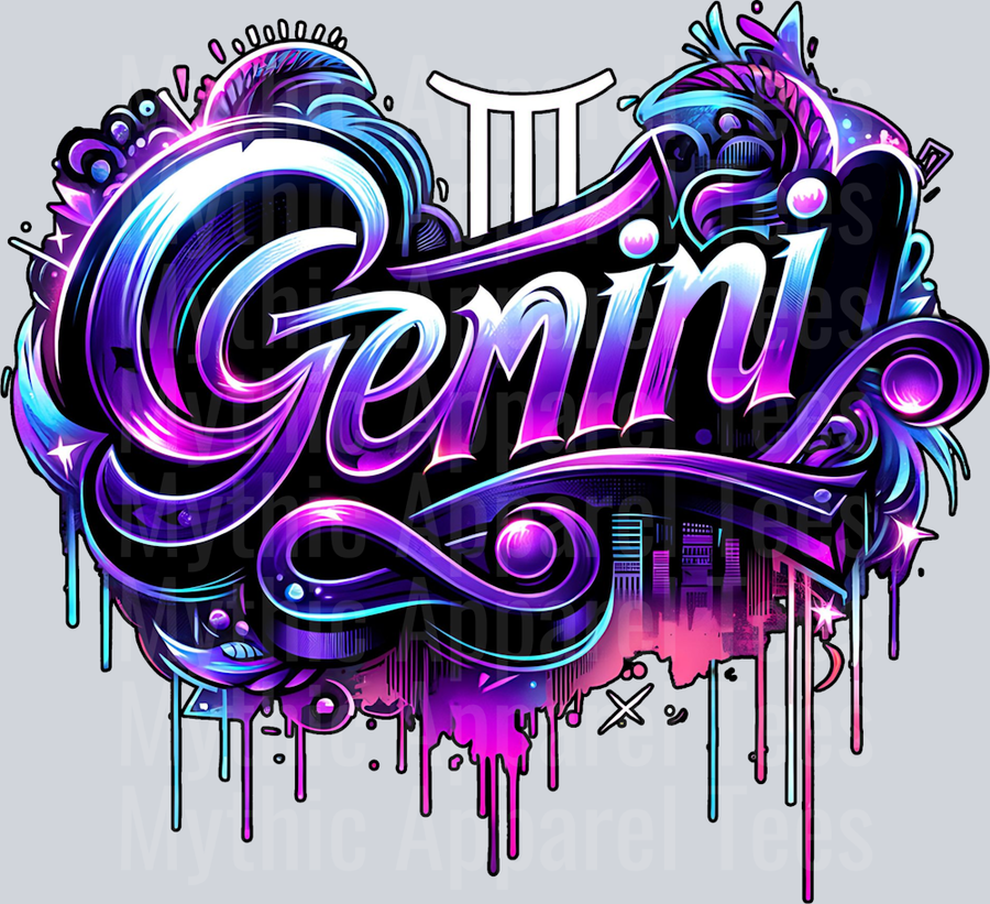 Gemini 2 Purple Sign DTF Zodiac Sign Transfers