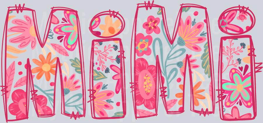 Mimi Floral Pink Floral DTF MiMi Transfers