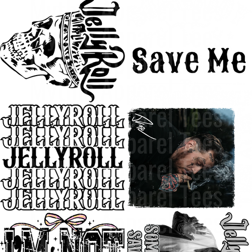 JELLY ROLL GANG SHEET 10 FULL SIZE IMAGES