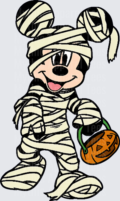 Mickey Mouse Mummy Halloween Trick or Treat Pumpkin Basket