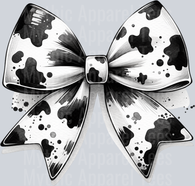COW PRINT BOW BLACK AND WHITE CLIPART 2