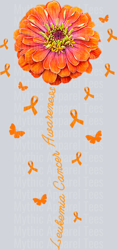 Orange Ribbon Flower Leukemia Awareness Blood Cancer - Women T-Shirt