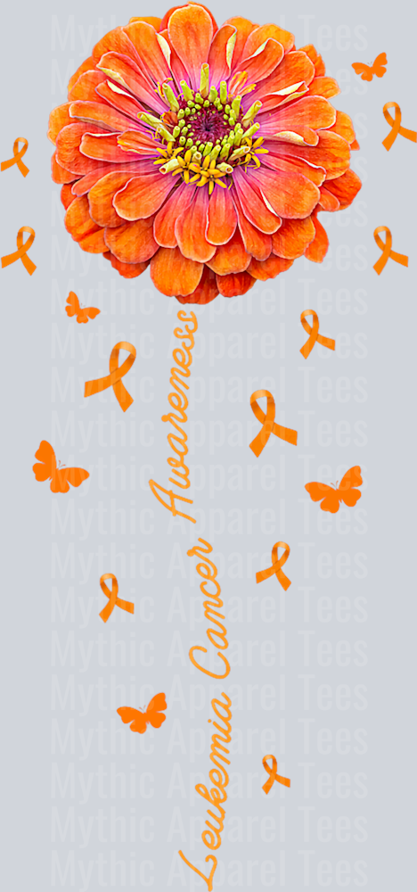 Orange Ribbon Flower Leukemia Awareness Blood Cancer - Women T-Shirt