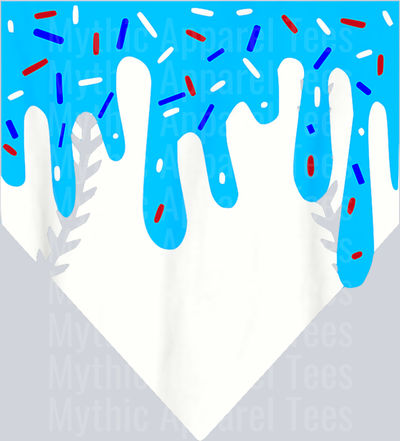 Cool Funny Baseball Home Plate Ice Cream Drip With Sprinkles DTF Baseball Transfers