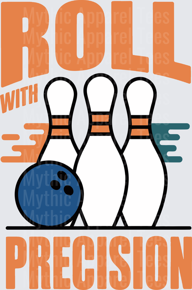 Bowling Roll With Precision Pins and Ball Retro Design