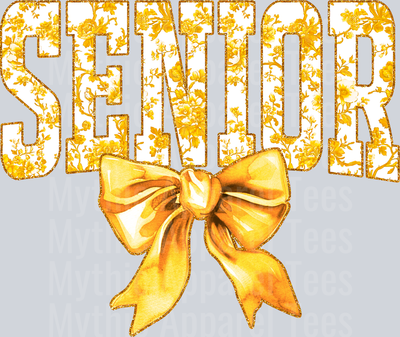 Yellow Senior College Font Floral Senior Graduation Design