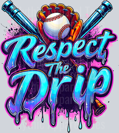 Baseball Drip Ice Cream Dripping Respect The Drip DTF Baseball Transfers