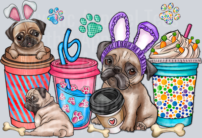 Easter Coffee Pug